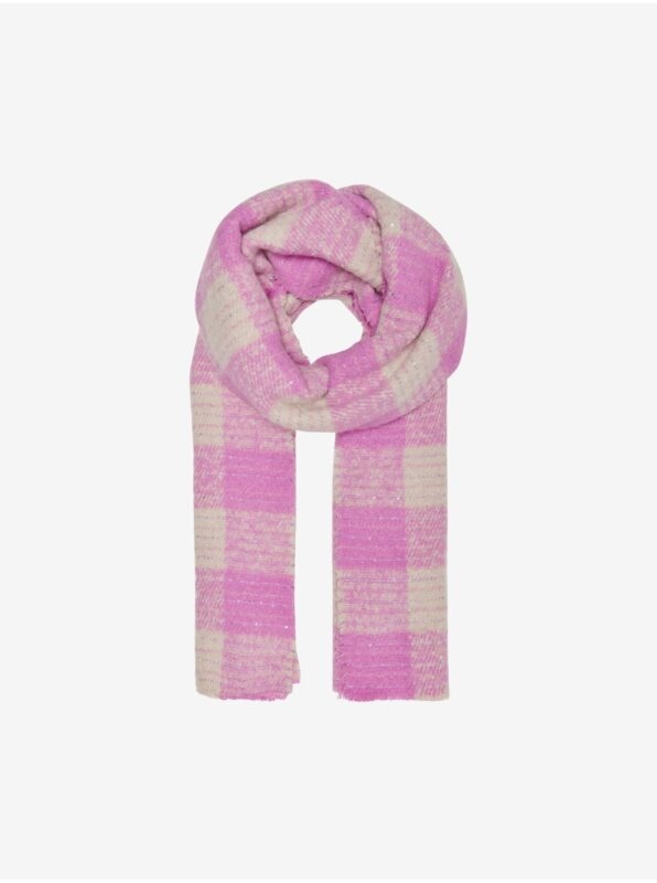 Cream-pink checkered scarf ONLY Merle