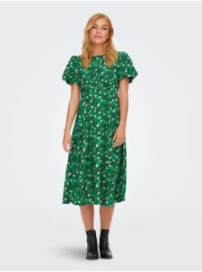 Green Floral Midish dress with TIE
