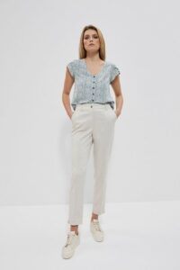High-waisted lyocell trousers