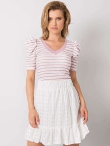Lady's white-pink striped