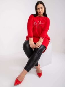 Larger red jersey tunic with
