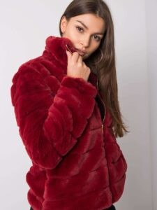 SUBLEVEL Dark red fur jacket