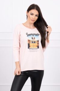 Blouse with Summer Car print