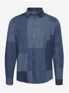 Blue Denim Patterned Shirt Blend