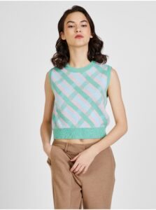 Blue-green patterned sweater vest ONLY