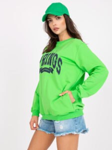 Cotton sweatshirt green and dark