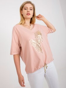 Dusty pink blouse plus size