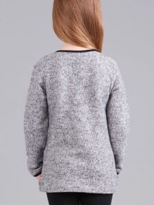 Girl's gray sweater with coat of