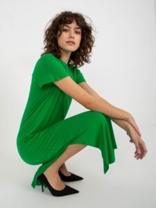 Green midi dress with slits