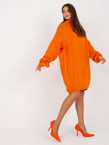 Orange knitted dress