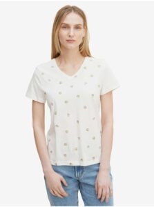 White Women's Patterned T-Shirt Tom