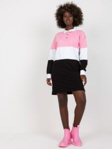Black-pink simple basic dress with