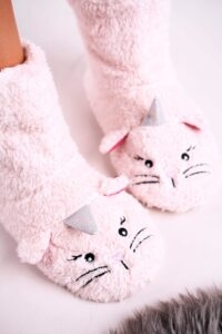 Children's padded sheepskin slippers Kitten
