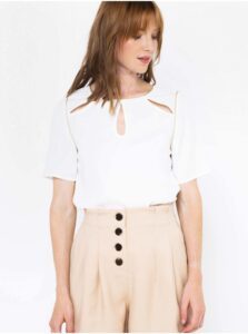 White blouse with openings CAMAIEU