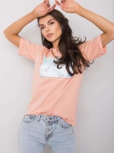 Women's T-shirt with salmon