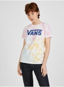 Yellow-cream women's patterned T-shirt VANS