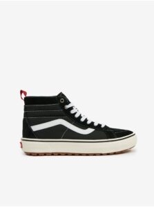 Black Men's Ankle Sneakers with Suede Details