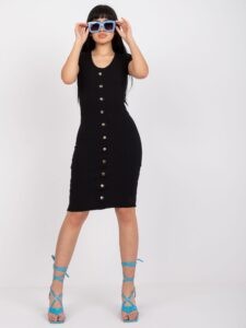 Black pencil dress with stripes with