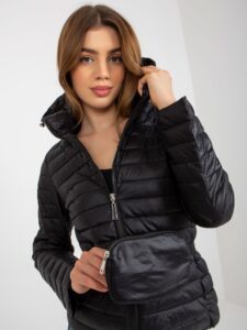 Black transient quilted jacket with
