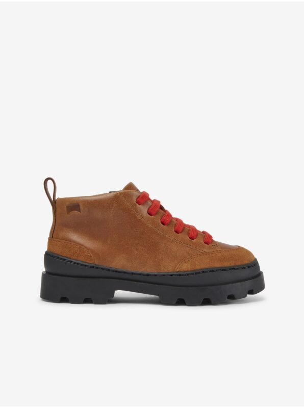 Brown Girls Leather Shoes Camper
