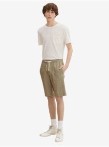 Khaki Men's Linen Annealed Shorts Tom