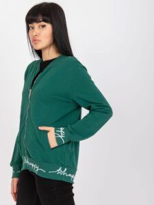 Women's dark green cotton sweatshirt