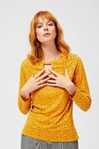 Yellow floral blouse with