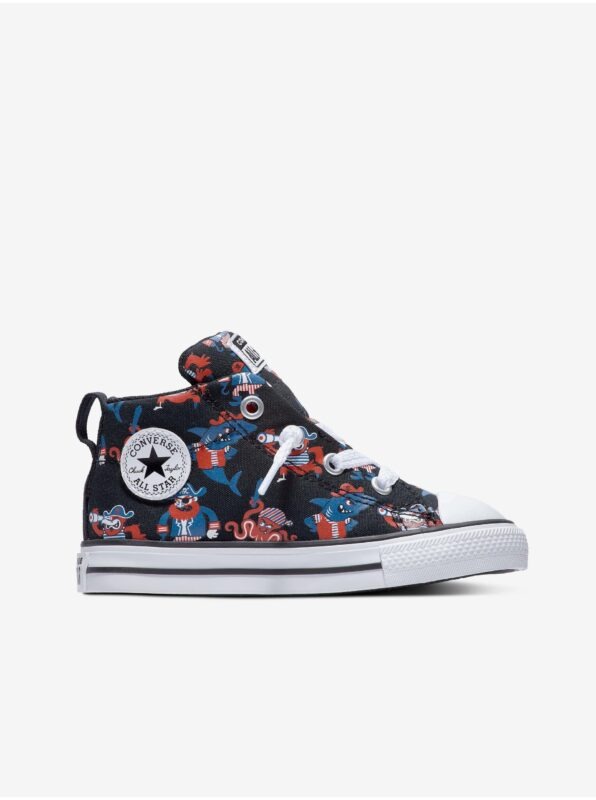 Black Kids Patterned Ankle Sneakers Converse