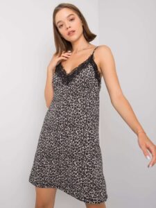 Black and grey dress with leopard pattern