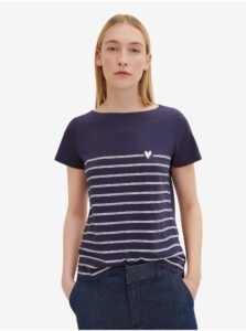 Dark blue women's striped T-Shirt Tom