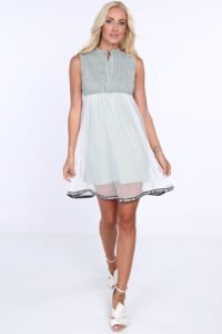 Green striped dress with