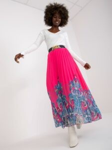 Pink maxi pleated skirt