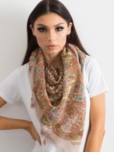 Powder pink scarf with print