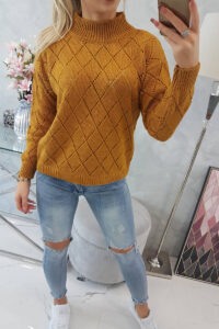 Sweater with high neckline and