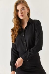 armonika Plus Size Shirt - Black