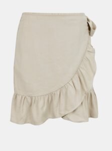 Beige wrap skirt with frills ONLY