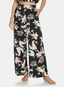 Black Floral Wide Trousers Roxy