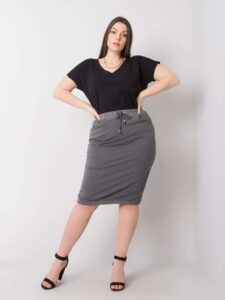 Dark grey melange cotton skirt