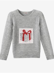 Grey girls' sweatshirt with Christmas motif