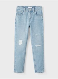 Light blue girly slim fit jeans with tattered