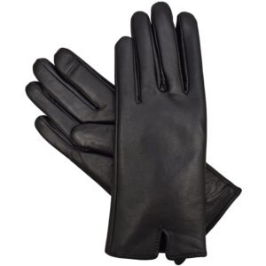Rukavice Semiline Semiline_Women_Leather_Antibacterial_Gloves_P8200_Black