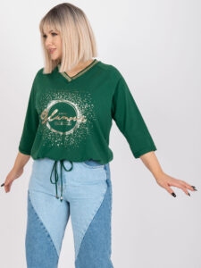 Dark green blouse of larger size