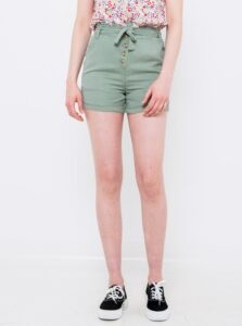 Green Linen Shorts CAMAIEU