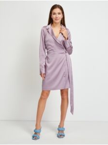 Light Purple Women's Shiny Wrap Dress