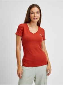 Red Women's T-Shirt Guess