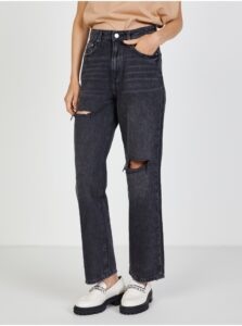 TALLY WEiJL Black Womens Wide Jeans with Cut
