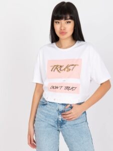 White oversize T-shirt with application