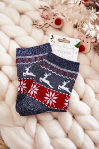 Women's Christmas socks shiny