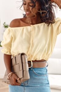 Yellow short blouse with