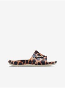 Brown Women's Patterned Crocs Slippers